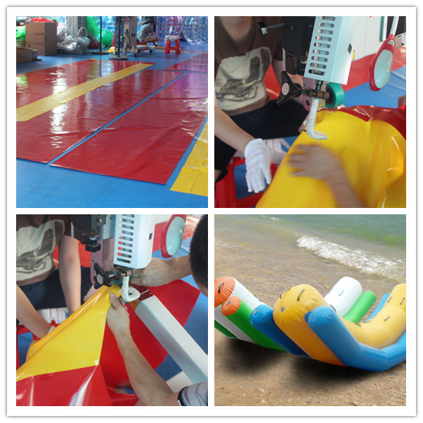 Backyard Inflatable Water Park Games , Inflatable Water Seesaw For Aqua