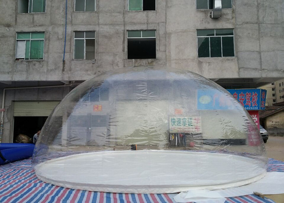 China Custom Logo Printed 8m Dia Inflatable Transparent Bubble Tent For Advertising supplier