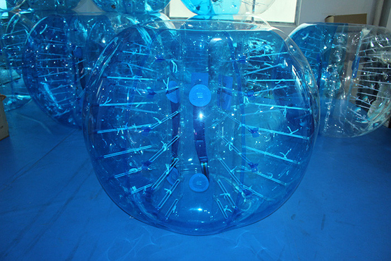 China Blue bubble football equipment inflatable human soccer ball supplier