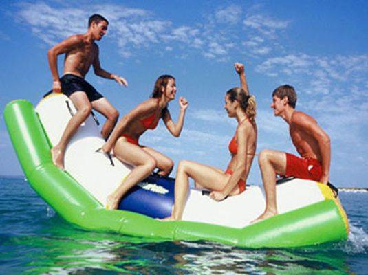 China 0.9mm PVC Inflatable Water Totter Slide For Water Sport Games supplier