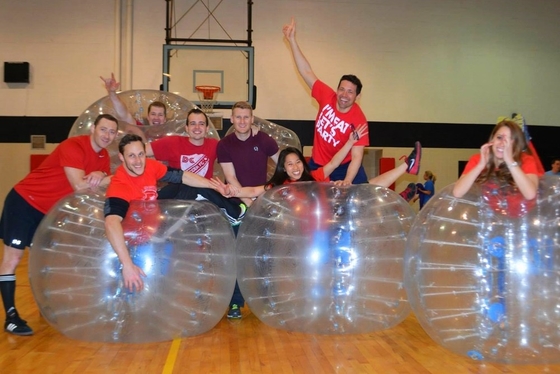 China Human Sized Inflatable Bubble Soccer Ball / Hamster Ball Transparent Durable supplier