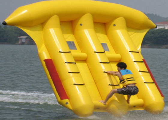 China Yellow Inflatable Flying Fish Boat For Amusement Park Water Game Tube supplier
