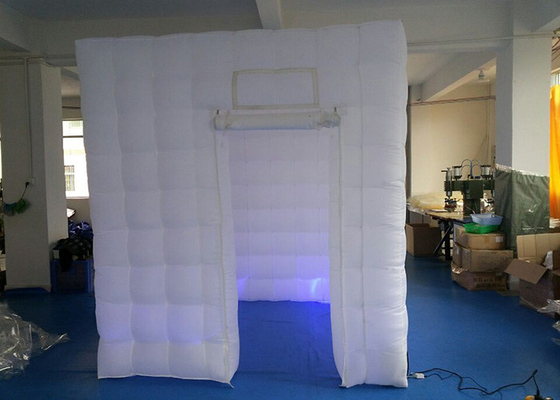 China Huge 2.2*2.2*2.3m Family Birthday Inflatable Cube Tent With LED Light supplier