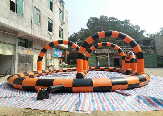 China Plato 0.55mm PVC Inflatable Sports Field , Inflatabel Hamster Ball Track 22mL*15mW*4mH supplier