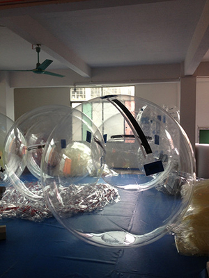 China Transparent Blue handle 3m Inflatable Human Sized Hamster Ball For  Water  Pool supplier