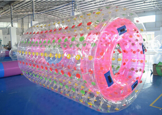 China Pink Inflatable Water Roller 2.4m*2.2m*1.6m , Inflatable Water Toys For Lake supplier