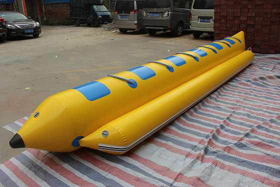 China Green Blue 0.9mmPVC Inflatable Banana Boat Fly Fish 5 Seats supplier