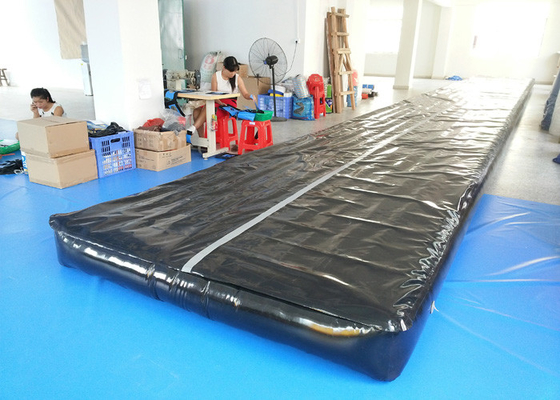 Black 18mL x 2mW Inflatable Air Track , Inflatable Tumbling Track For Gym supplier